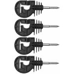 Cyclingcolors - 4x isolateur cloture �lectrique kombi universel noir � visser dans piquet bois fil corde ...