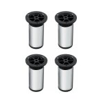 Cyclingcolors - 4x pied de meuble 150mm ajustable �25mm base ronde �50mm en acier finition chrome brillant ...