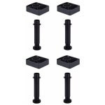 Cyclingcolors - 4x pied de meuble complet 190 mm r�glable � 96mm avec base en plastique noir rond v�rin ...