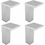 Cyclingcolors - 4x pied de meuble non ajustable forme carr�e � visser finition aluminium meuble tv canap� ...