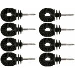 8x isolateur cloture �lectrique grand mod�le pour ruban de 12, 5mm universel noir � visser dans piquet ...
