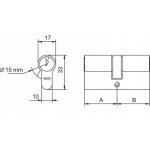 Cylindre insert pour serrure laiton 25 / 30 mm + 3 cls