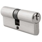 Cylindre profil europ�en r13, 5 30x40 mm en laiton nickel� (comprend 3 cl�s dentel�es)