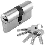 Cylindre de s�curit� en nickel avec 5 cl�s identiques inther, laiton, 30 x 30 mm, haute durabilit�
