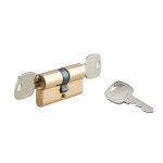 Cylindre de serrure double entr�e, 35x35mm, d�brayable, anti - arrachement, laiton, 3 cl�s - thirard