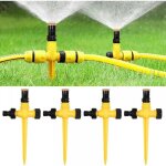 4 pices arroseur de jardin, arroseur automatique 360 rotatif, arrosage pelouse rglable pulvrisateur ...