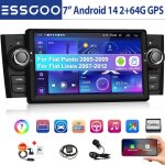 Dab + autoradio pour fiat linea 2007 - 2011 punto 2005 - 2009, 7'' android 14 2g + 64g avec carplay sans ...