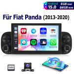 Dab + optionnel autoradio android 15 7 pouces 32 / 64go pour fiat panda 312 (2013 - 2024) - apple carplay, ...