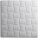 Decosa - dalle de plafond dublin - polystyr�ne - blanc - effet tressage - 50 x 50 cm - 5 sach. (=10 m2) ...