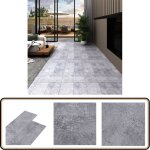 Dalles de plancher pvc autoadh�sif 5, 21 m� 2 mm gris ciment - parquet pvc - carrelage imitation bois ...