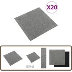 Dalles de tapis de sol 20 pcs 5 m 50x50 cm gris - carrelage intrieur - carreau de sol - dallettes de ...