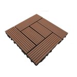 Dalle de terrasse bois composite classic 30 x 30 cm - coloris - terre cuite, epaisseur - 25mm, largeur ...