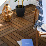 Dalles terrasse bois exotique itauba - 38x500x500mm - 0. 25 m�