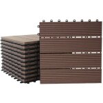 D�coshop26 - dalles de terrasse x11 aspect bois en wpc 30x30cm clipsable 1m� balcon jardin ext�rieur ...
