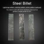 Damas stahl - billet mati�re de forge en acier � molette - mat�riau liss� liss� (sch�ma d'armure)