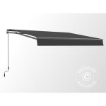 Dancover - store banne avec manivelle, 3, 95x2, 5m, gris / cadre gris