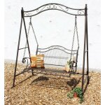 Dandibo ? balancelle de jardin 82505 2 places en m�tal marron rouille ? hauteur 195 cm ? largeur 157 ...