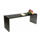 Dandibo - banc de jardin m�tal massif r�sistant aux intemp�ries noir 120 cm ela banc moderne 96205 banc ...