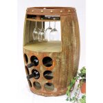 Dandibo - casier � vin en bois tonneau � vin marron 70 cm 1681 bar casier � bouteilles support � bouteilles ...
