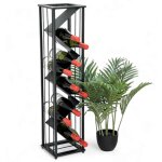 Dandibo - casier  vin mtal noir debout 96693 porte - bouteilles moderne troit