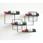 Dandibo - casier � vin mural m�tal noir wine line casier � bouteilles porte - bouteilles pour 4 bouteilles ...