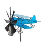 Fiche de jardin métal avion xl 160 cm biplan bleu 96099 carillon moulin à vent résistant aux intempéries ... Fiche de jardin métal avion xl 160 cm biplan bleu 96099 carillon moulin à vent résistant aux intempéries ...