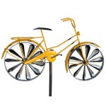 Fiche de jardin mtal bicyclette xl 160 cm jaune 96101 shabby carillon moulin  vent rsistant aux intempries ...