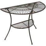 Table semi - circulaire murale malega 100531 table d'appoint en m�tal 100 cm table de jardin semi - circulaire ...