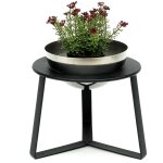 Dandibo - tabouret � fleurs m�tal avec pot noir argent 18 cm porte - fleurs 96091 s colonne � fleurs ...