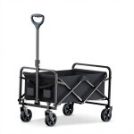 Dasck - chariot de transport pliable avec roues 120kg, avec poign�es r�glables et sac de stockage
