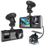 Dash cam 3 caméras 1080p + 720p + 480p avant et arrière intérieur, enregistrement vidéo du rétroviseur ... Dash cam 3 caméras 1080p + 720p + 480p avant et arrière intérieur, enregistrement vidéo du rétroviseur ...