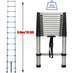 Dayplus - echelle t�lescopique 3. 8m , 13 marches , antid�rapant, syst�me soft - close echelle � coulisse ...