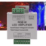 Dc12 - 24v rgbw amplificateur de signal 4 canaux circuit de sortie en aluminium shell led bande contr�leur ...