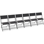 Dcb garden - c43 - lot de 6 chaises en aluminium et toile plastifiee