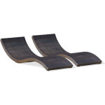 Dcb garden - cancun - lot de 2 bains de soleil en rsine tresse chocolat