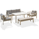 Cayenne - ensemble repas de jardin 7 places en aluminium dcb garden