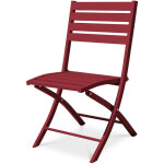 Dcb garden - marius - chaise de jardin pliante en aluminium rouge carmin - city garden