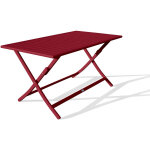 Dcb garden - marius - table de jardin pliante en aluminium rouge carmin - city garden