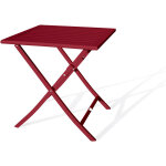 Dcb garden - marius - table de jardin pliante en aluminium rouge carmin - city garden