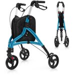 D�ambulateur � 3 roues de 20cm pour seniors avec cadre en aluminium l�ger hauteur r�glable et panier ...