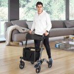 D�ambulateur � 4 roues pliable avec frein en aluminium hauteur r�glable 82 - 94, 5cm charge max 135kg ...