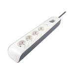 Bloc parafoudre 4 prises 2p + t avec interrupteur 2m blanc / gris - 722441 - debflex