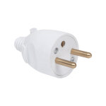 Debflex - fiche male 2p + t 16a droite a coiffe blanc - 713220