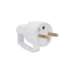 Debflex - fiche male avec anneau 2p + t 16a droite a coiffe blanc - 713140