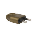 Fiche male 2p 6a droite a coiffe or - 713030 - debflex