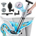 D�boucheur canalisation pro - 3 adaptateurs inclus - d�boucheur � pompe - evier - toilette - baignoire ...