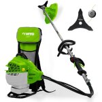 Dbroussailleuse thermique 47cm coupe 25cm + lame et fil nylon rservoir 1l autonomie 1h30 port sac ...