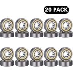 Debuns - 20 pi�ces 608 zz roulement � billes, 608zz m�tal double blindage miniature deep groove skateboard ...