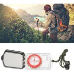 Debuns - boussole multifonctionnelle en plastique avec balances, gradiomtre portable, loupe, lampe led, ...