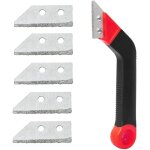 D�capant pour joints de carrelage, scie � onglet pour calfeutrage, r�teau grattoir avec 5 lames de rechange ...